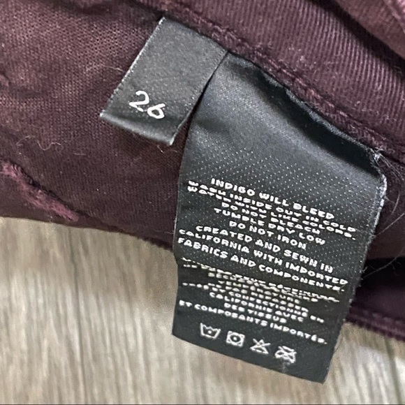 J Brand Iselin Corduroy Ankle Zip Skinny Pants In Blackberry SZ 26. - Picture 9 of 12